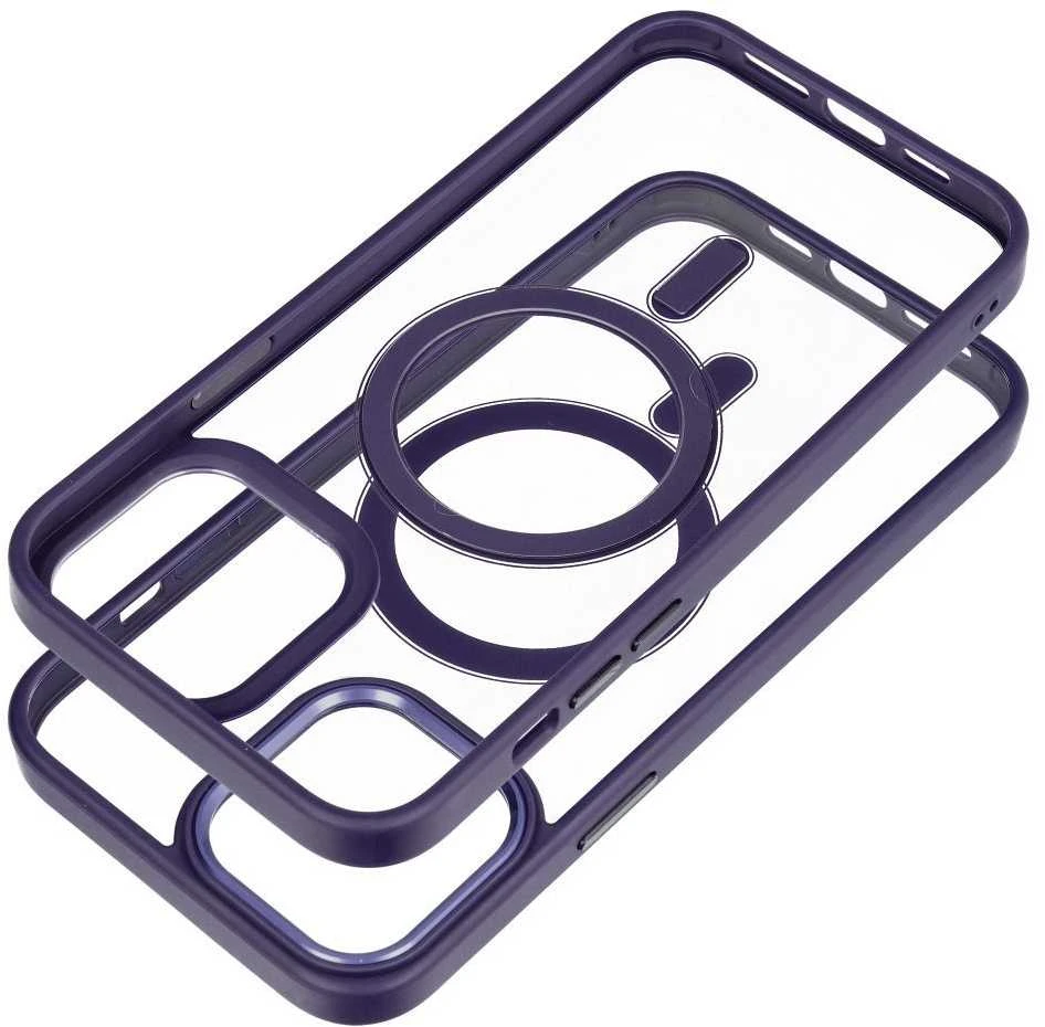 OEM dėklas, skirtas iPhone 13 PRO MAX, spalvotas „Edge Mag Cover“, suderinamas su „MagSafe“ violetinė