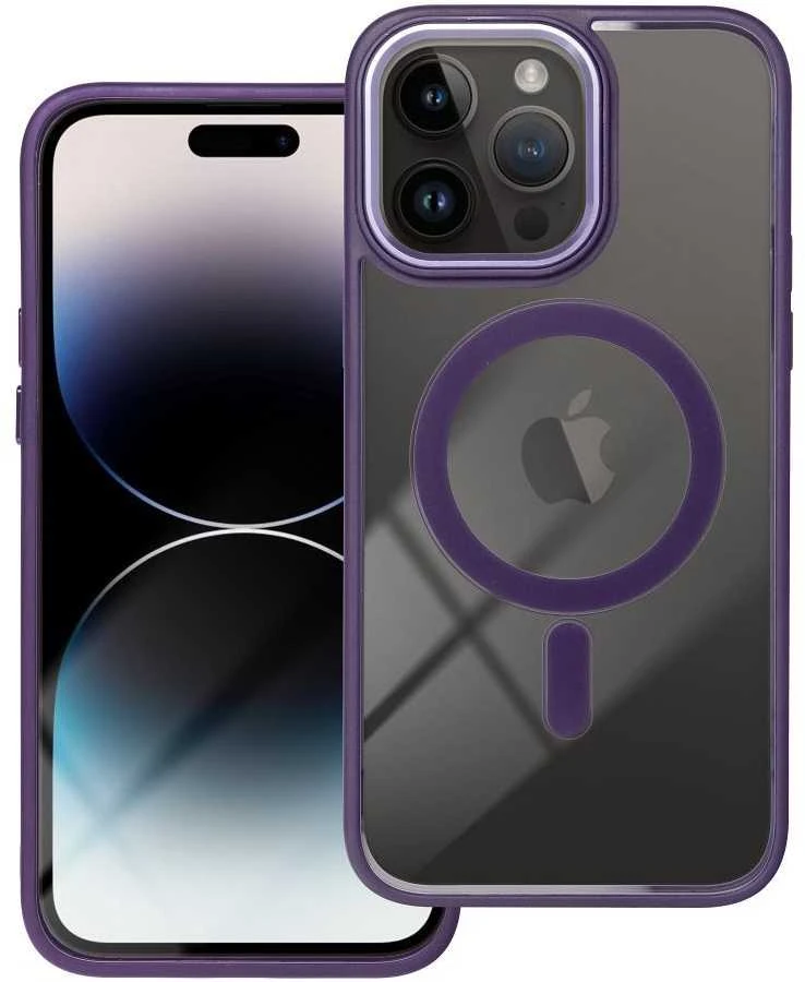 OEM dėklas, skirtas iPhone 14 PRO MAX, spalvotas „Edge Mag Cover“, suderinamas su „MagSafe“ violetinė