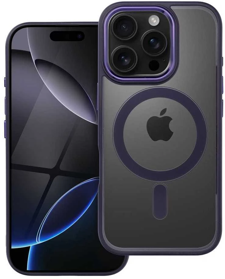 OEM dėklas, skirtas iPhone 16 PRO, spalvotas „Edge Mag Cover“, suderinamas su „MagSafe“ violetinė