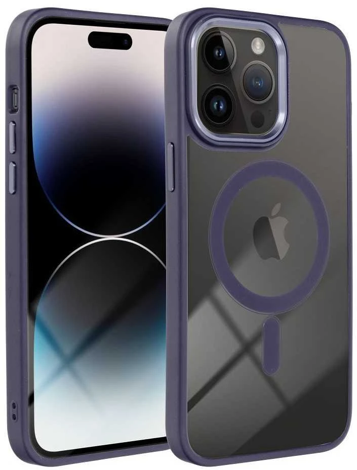 OEM dėklas, skirtas iPhone 15 PRO, spalvotas „Edge Mag Cover“, suderinamas su „MagSafe“ violetinė