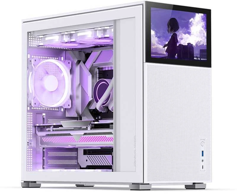 Jonsbo D41 MESH Screen ATX Case, Tempered Glass - baltas