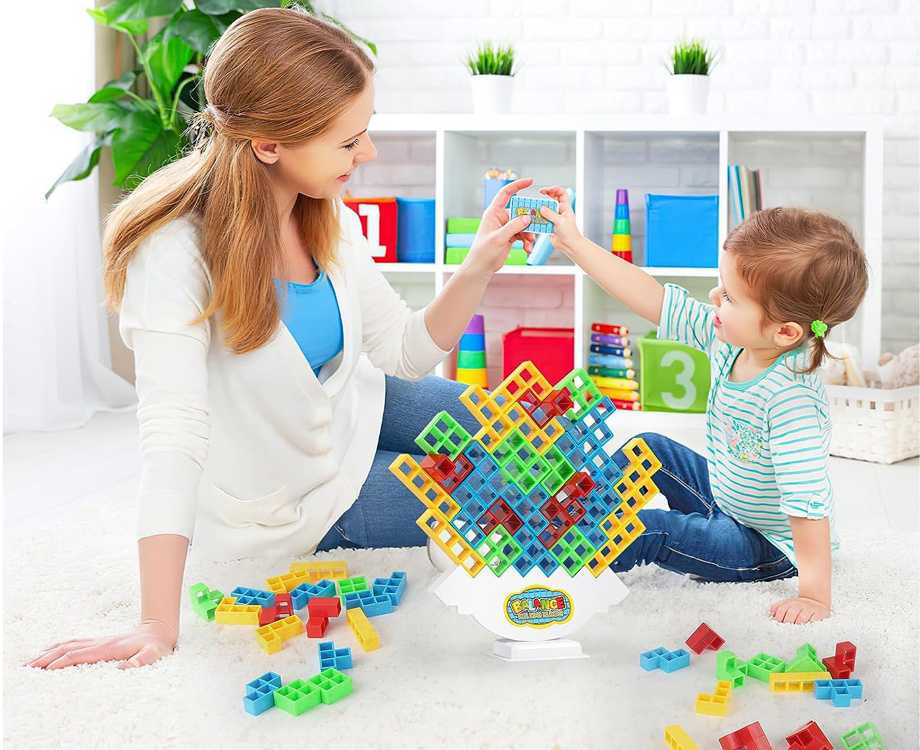 Jokomisiada Statybinių blokų balansavimo bokštas Tetris 3D arkadinis žaidimas ZA4967