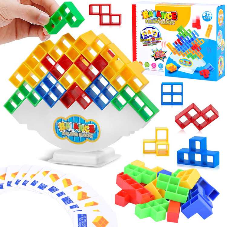 Jokomisiada Statybinių blokų balansavimo bokštas Tetris 3D arkadinis žaidimas ZA4967