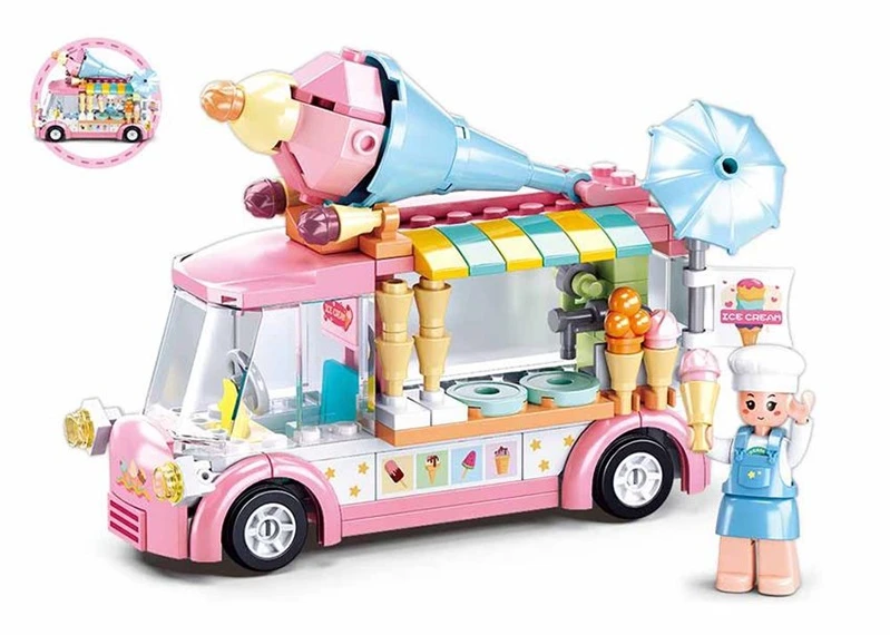 Konstruktorius Sluban Ice cream car M38-B0993A, plastikas
