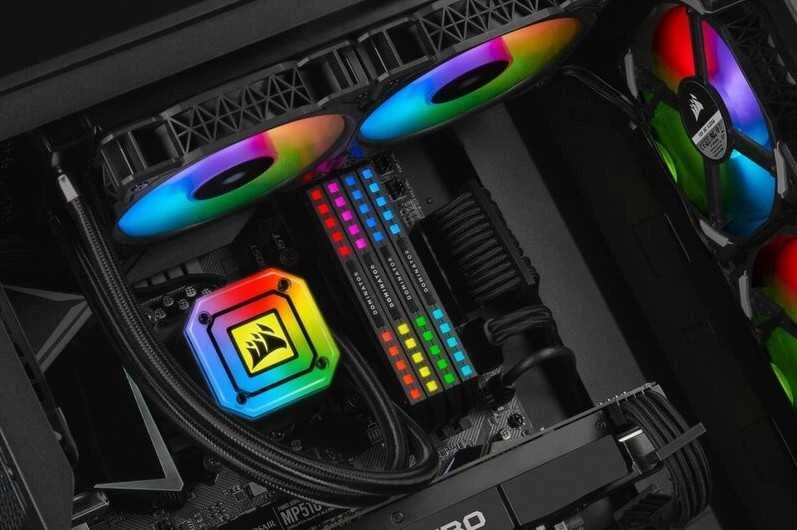 CORSAIR iCUE H115i ELITE CAPELLIX 280 mm radiatorius dvigubas 140 mm ML RGB ventiliatorių programinės įrangos valdymo skystas procesoriaus aušintuvas