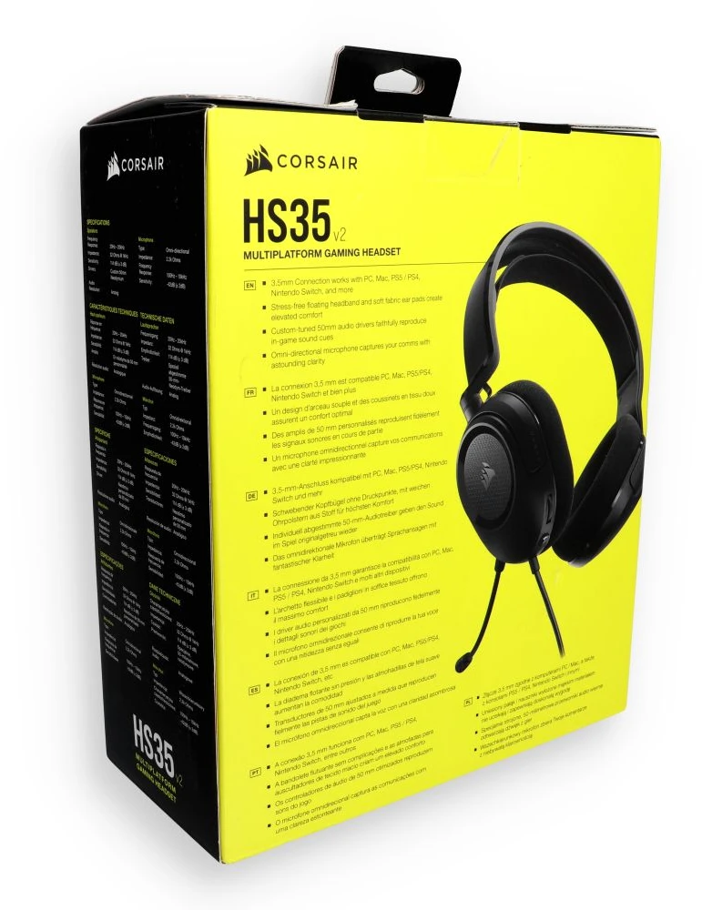 CORSAIR HS35 v2 Multiplatform Ausinės Žaidimams Carbon