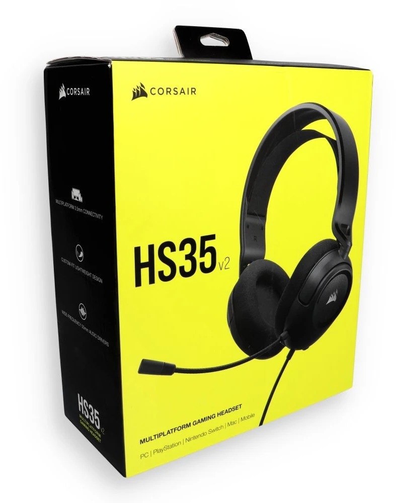 CORSAIR HS35 v2 Multiplatform Ausinės Žaidimams Carbon
