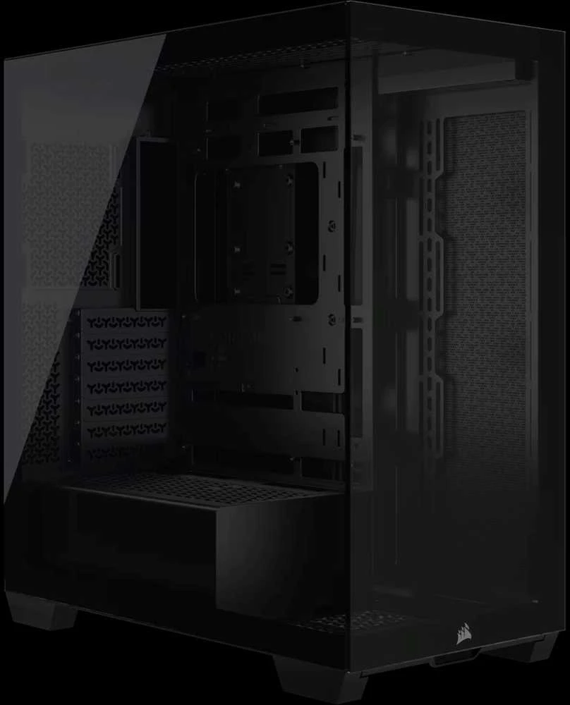 „Corsair 3500X LX-R“ kompiuterio korpusas, vidutinio dydžio bokštas, E-ATX, RGB, grūdintas stiklas – juodas
