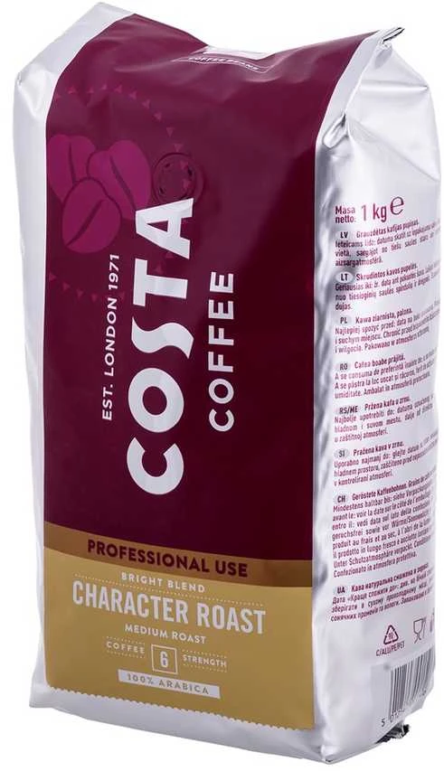 Costa Coffee Kavos pupelės COSTA PROFESSIONAL 1KG BRIGHT BL 100% ARABICA