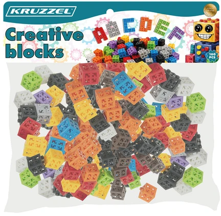 Konstruktoriaus kaladėlės Kruzzel 160 vnt. 2x2x2 cm