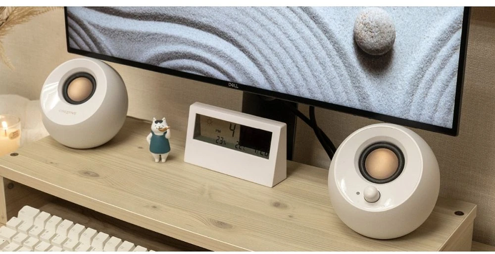 Kompiuterio kolonėlės Garsiakalbių rinkinys kompiuteris Creative Pebble 2.0 51MF1680AA001 (2.0, baltos spalvos)