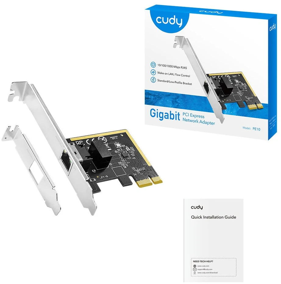 Cudy PE10 tinklo plokštė Vidinis Ethernet 1000 Mbit/s