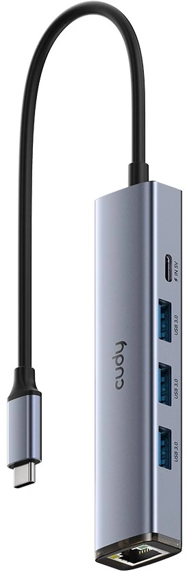 Cudy UH605 laptop dock/port replicator Wired USB 3.2 Gen 1 (3.1 Gen 1) Type-C Pilkas, Sidabrinis
