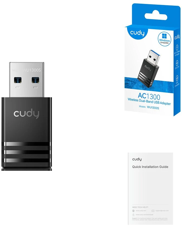 Adapteris - Cudy WU1300S Dual-Band 867 Mbit/s Vidinė Antena