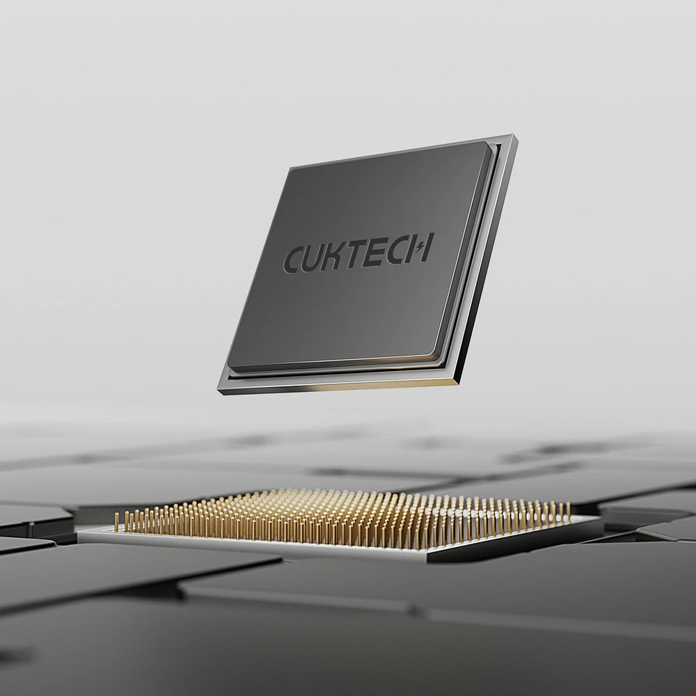 Cuktech CC903P 100 W automobilinis įkroviklis su ekranu ir 70 cm ištraukiamu USB-C laidu – pilkas