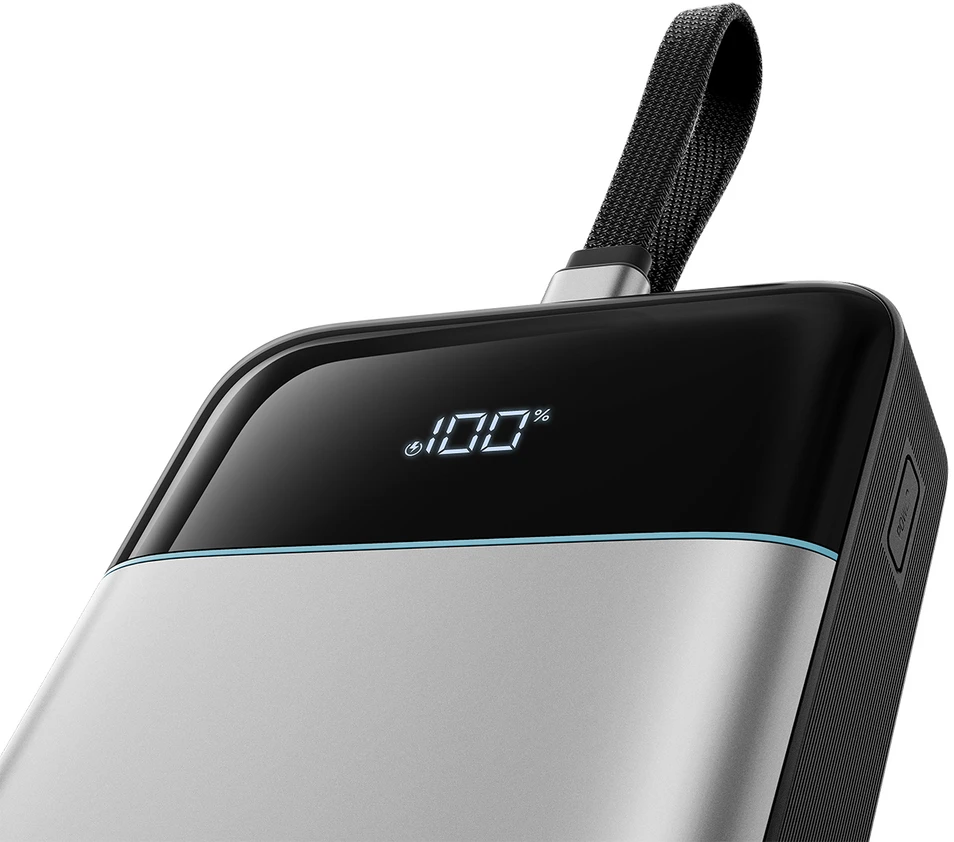 Cuktech LPB252N 120W 25000mAh išorinė baterija su integruotu USB-C laidu – pilka