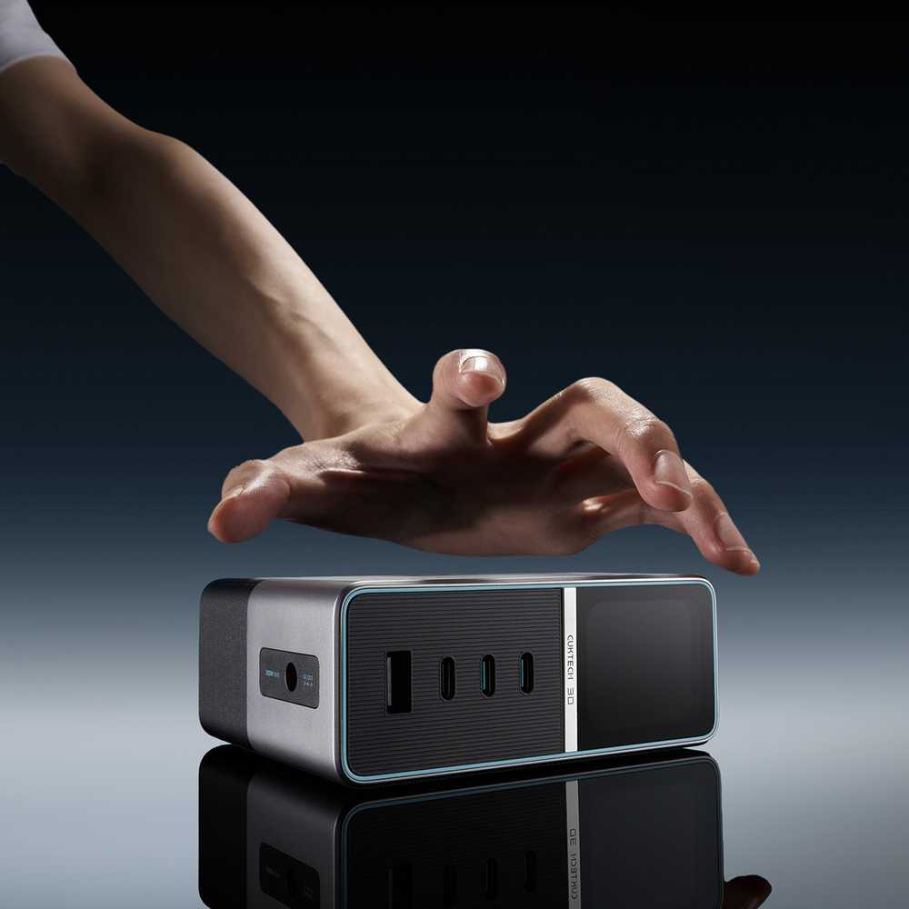 Cuktech TA3005U 300W 5-in-1 Charging Station with Digital Ekranas - Sidabrinis