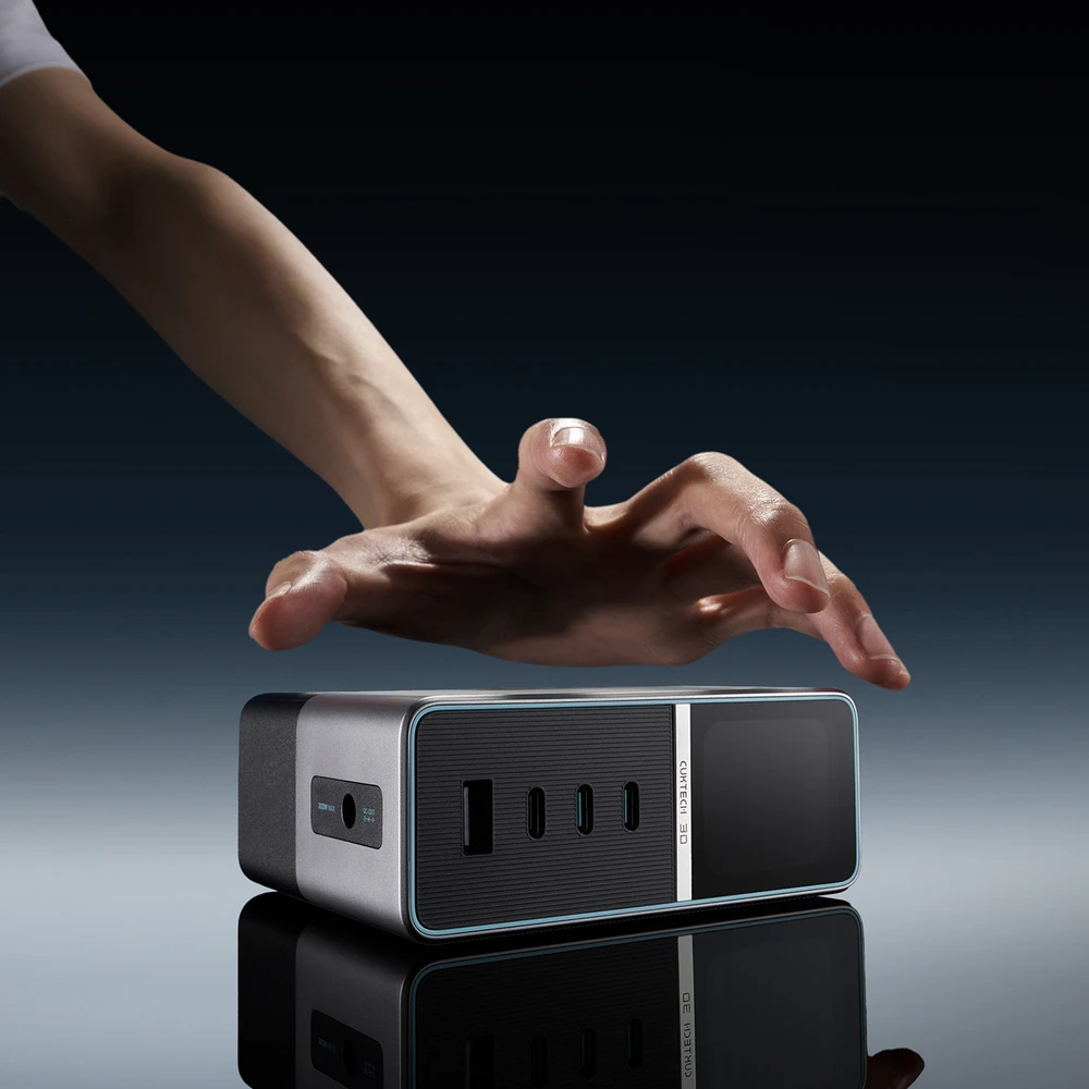 Cuktech TA3005U 300W 5-in-1 Charging Station with Digital Ekranas - Sidabrinis