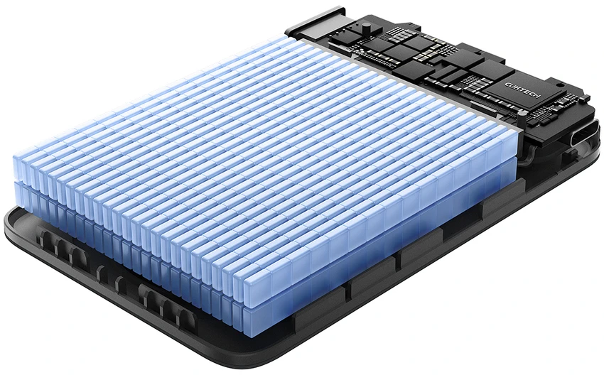 Cuktech WPB100 10000 mAh Qi2 magnetinė išorinė baterija 30W su stovu – juoda