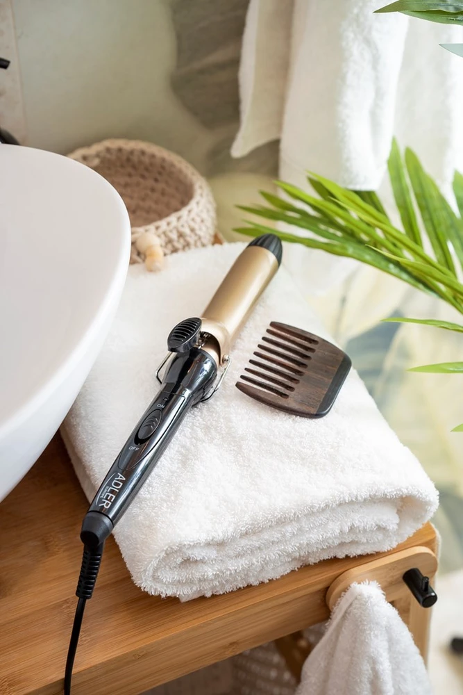 Adler | Hair Suktukas | AD 2112 | Ceramic heating system | Barrel diameter 32 mm | 55 W | Juodas