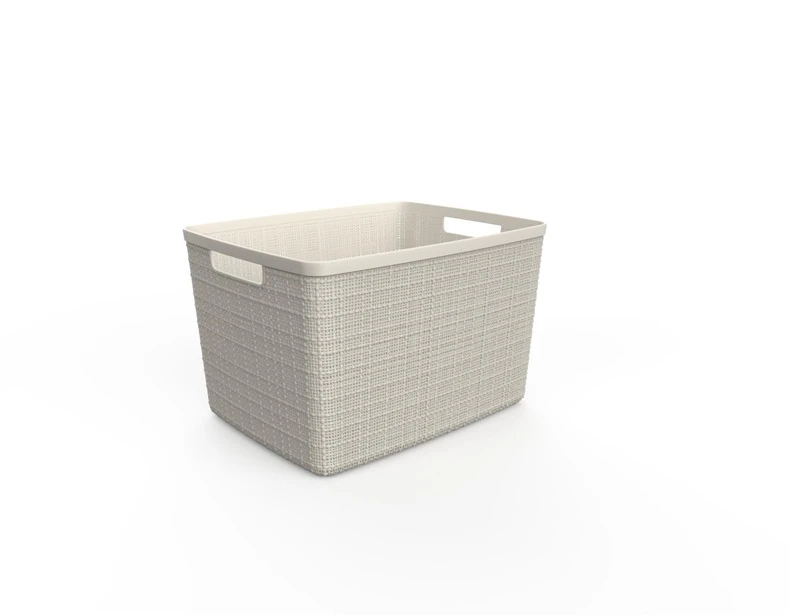 Daiktadėžė CURVER JUTE, 20 l, kreminė, 36×28×23 cm