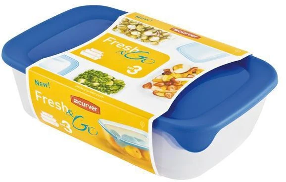 Šaldytuvo indų rinkinys Curver Fresh & Go, 3 vnt.
