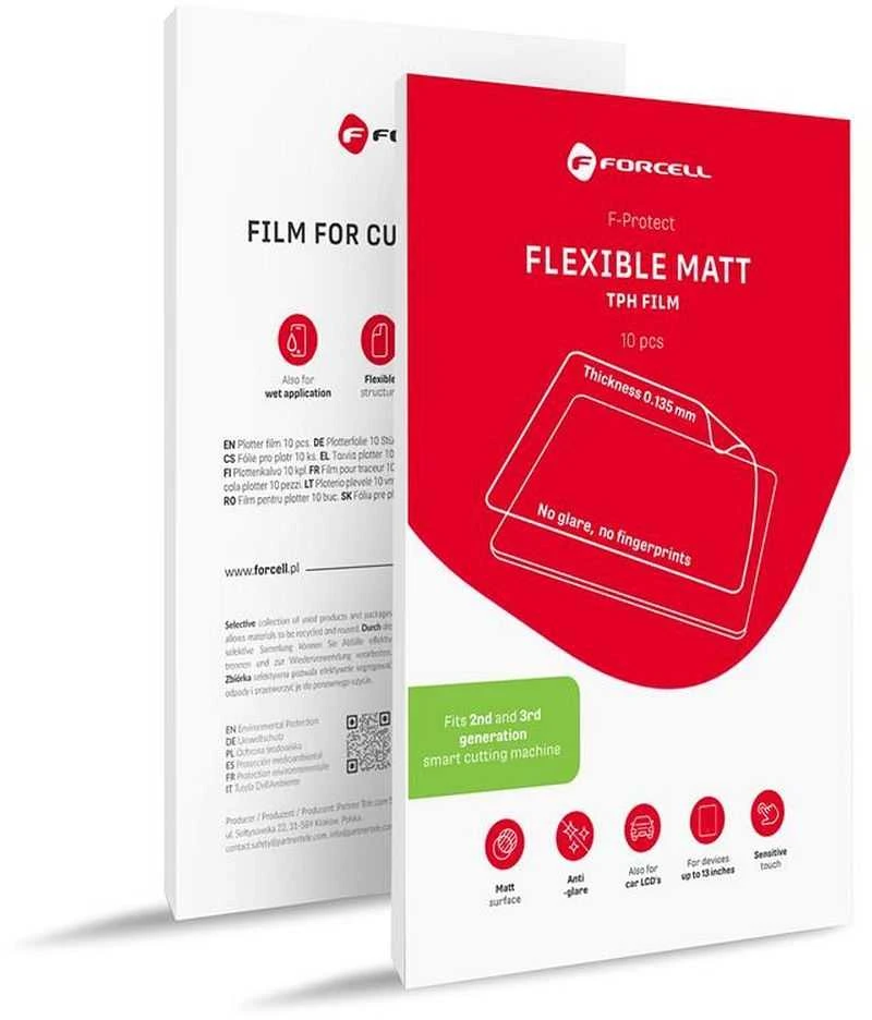 Pjovimo plėvelės pjaustymo mašinai 2-oji ir (3-osios kartos). Forcell F-Protect Flexible Planšetė Matinis planšetėms, kurių dydis ne didesnis kaip 13 colių, 10 vnt.