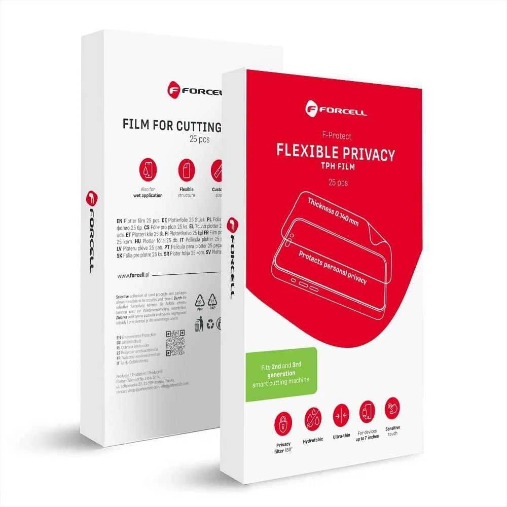 Pjovimo plėvelės pjaustymo staklėms 2 ir 3 dalių. Forcell F-Protect Flexible PRIVACY 196 x 125 mm 25 vnt.