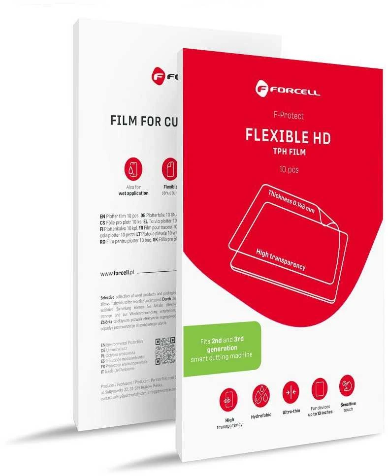 Pjovimo plėvelės pjaustymo staklėms 2 ir 3 dalių. Forcell F-Protect Flexible Planšetė HD planšetėms, max 13 colių, 10 vnt. skaidrios