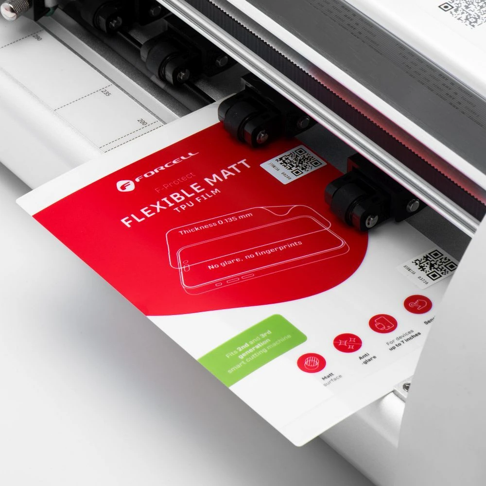 Pjovimo plėvelės pjaustymo mašinai 2-oji ir (3-osios kartoninės). Forcell F-Protect Flexible Matinis 196 x 125 mm 25 vnt.