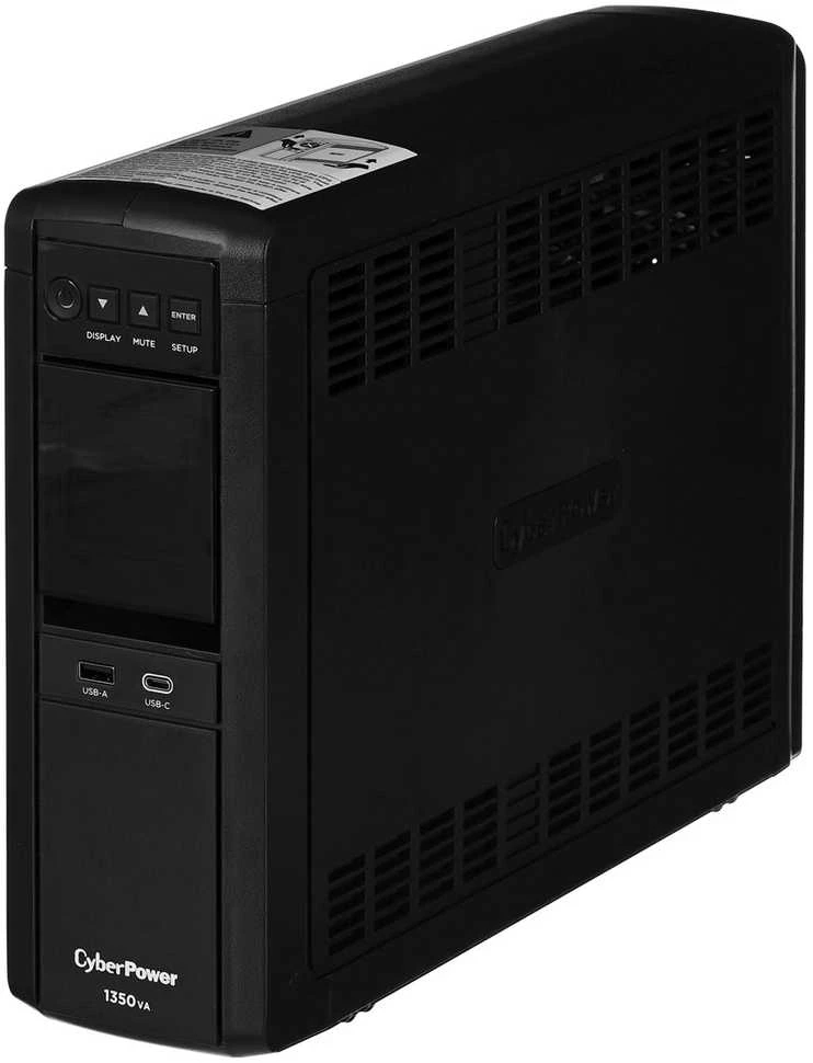 CyberPower | PFC sinusoidinių UPS serija | CP1350PFFLCD | 1350 VA | 880 W | 88 V | 144 V | NEMA 5-15P, 5 pėdų laidas