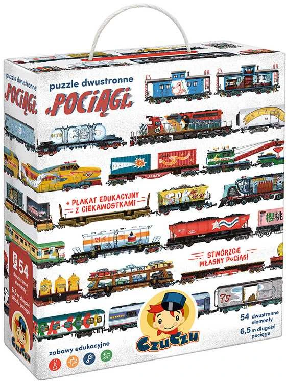 Dėlionė CzuCzu Double-sided Puzzle Trains 54 double-sided pieces ZA5558 technique
