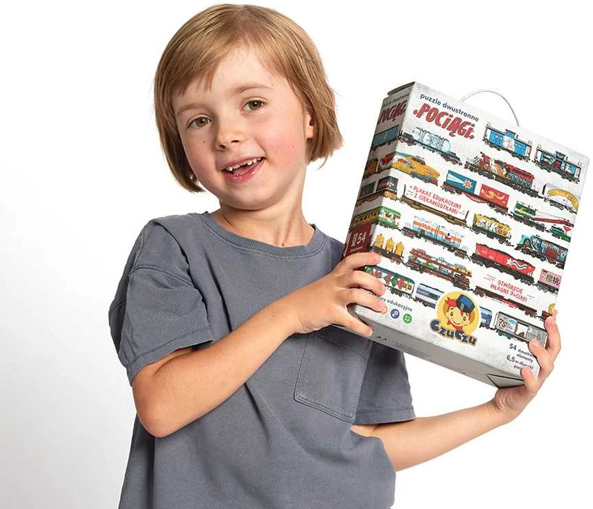 Dėlionė CzuCzu Double-sided Puzzle Trains 54 double-sided pieces ZA5558 technique