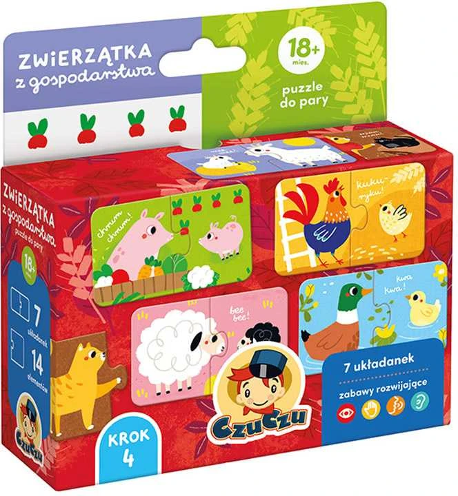 Dėlionė CzuCzu Farm Animals Puzzle for a pair 18m+ 7 puzzles ZA5553