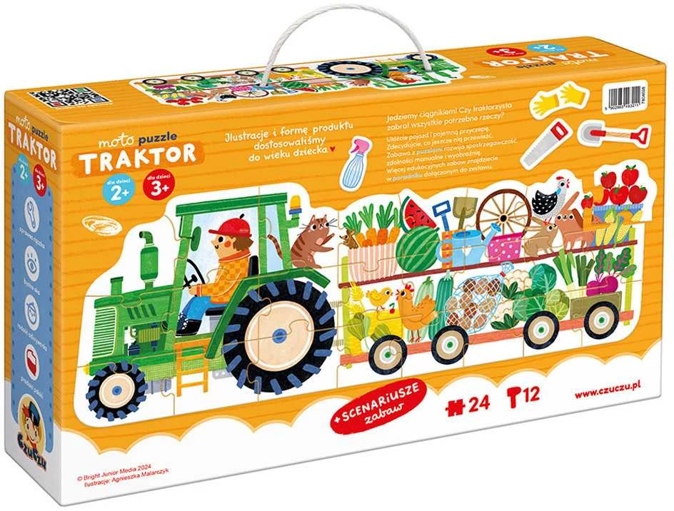 Dėlionė CzuCzu Moto puzzle Tractor moto puzzle for children 24 pieces ZA5555