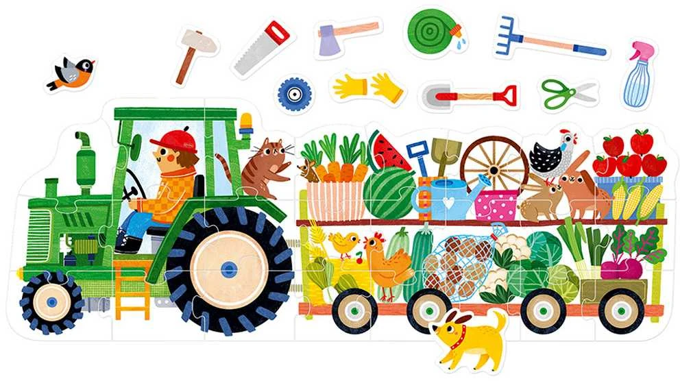 Dėlionė CzuCzu Moto puzzle Tractor moto puzzle for children 24 pieces ZA5555