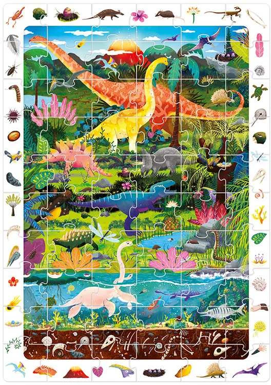 Dėlionė CzuCzu Observational puzzle Dinosaurs 60 pieces educational poster ZA5559