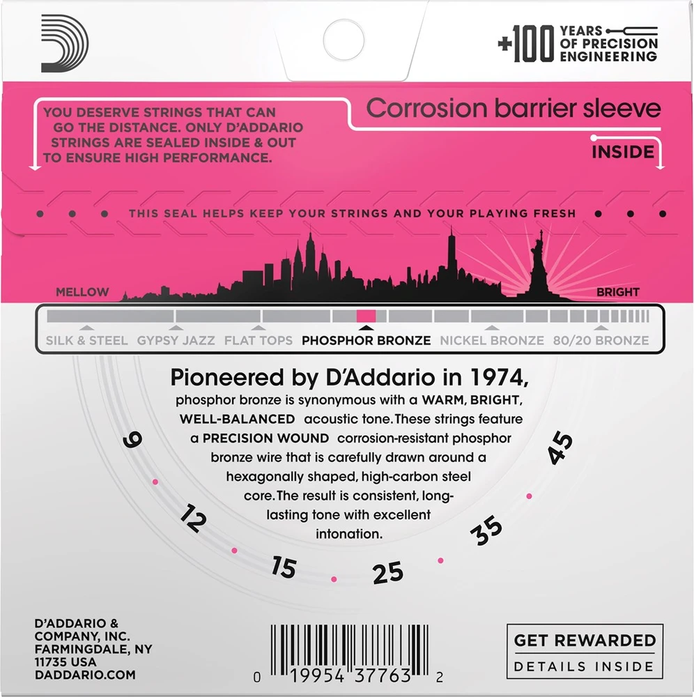 D'Addario EJ23 - acoustic guitar strings (9 - 45)
