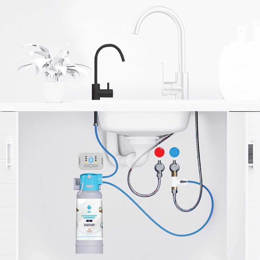 Dafi FLOW COMFORT D1 filtravimo sistema + ALTO filtruoto vandens čiaupas juodas