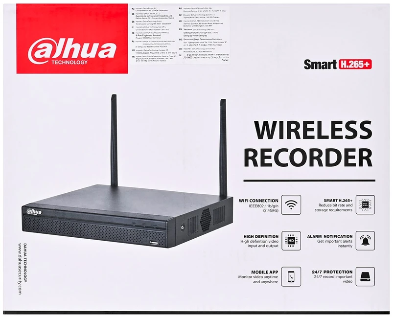 IP REGISTRATORIUS NVR1104HS-W-S2-CE Wi-Fi, 4 KANALAI DAHUA