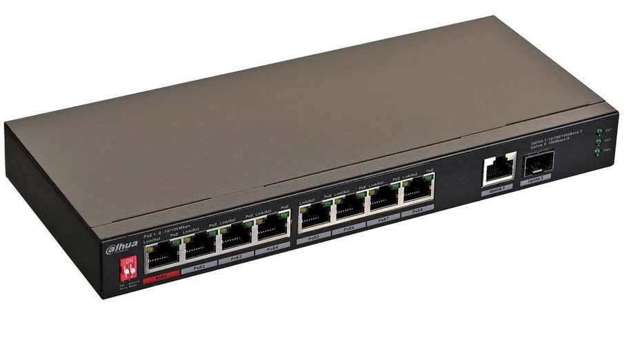 Šakotuvas SWITCH POE PFS3110-8ET1GT1GF-96 8 PRIEVADŲ SFP DAHUA