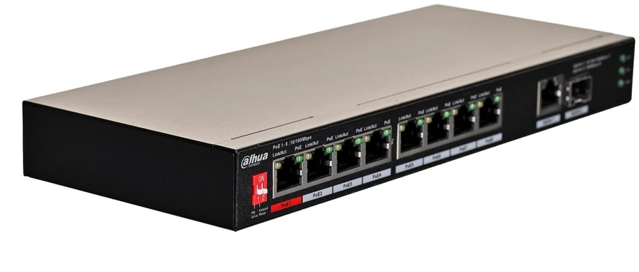 Šakotuvas SWITCH POE PFS3110-8ET1GT1GF-96 8 PRIEVADŲ SFP DAHUA