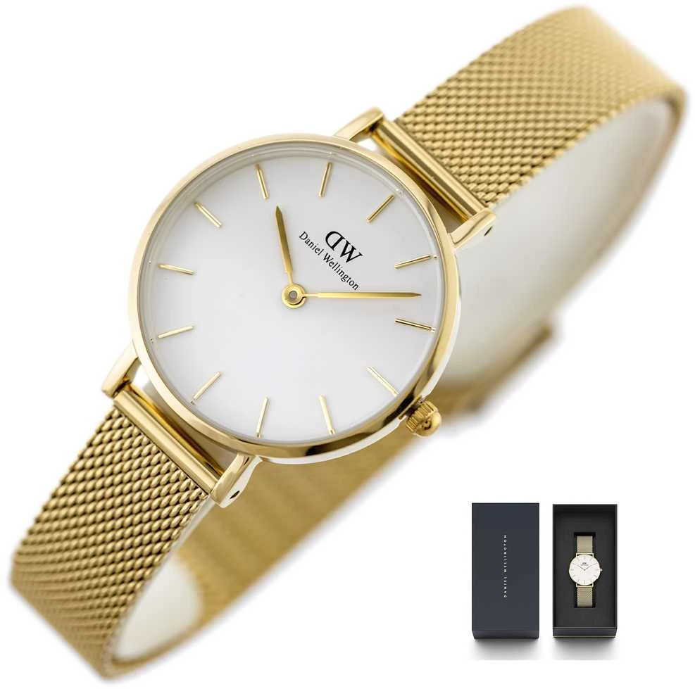 Laikrodis DANIEL WELLINGTON WOMEN'S WATCH DW00100350 - Petite Evergold 28mm