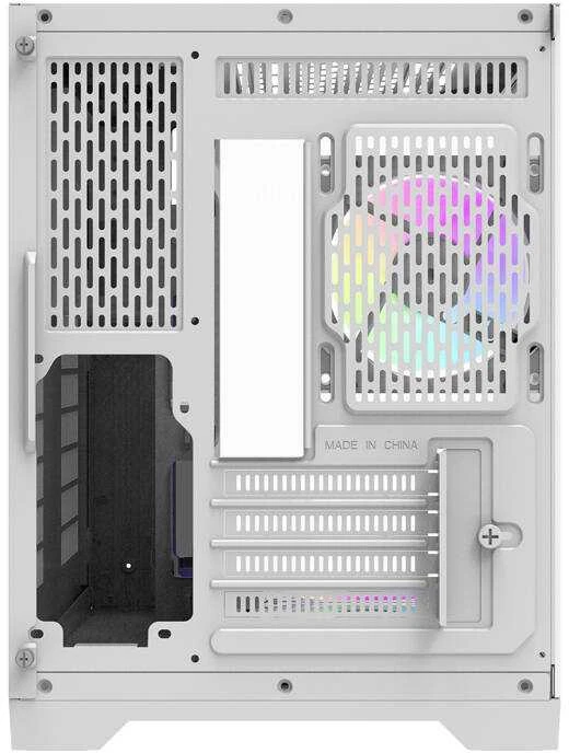 Darkflash Darflash FT350 kompiuterio dėklas + 5 aRGB ventiliatoriai (balti)