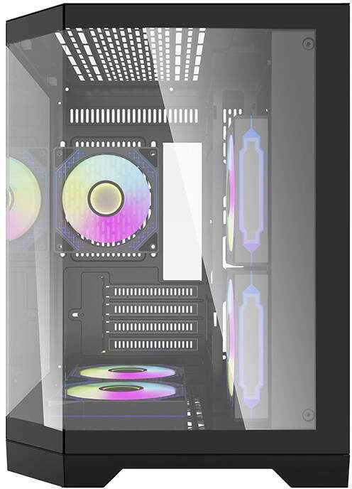 Darkflash Darflash FT350 kompiuterio dėklas + 5 aRGB ventiliatoriai (juodi)