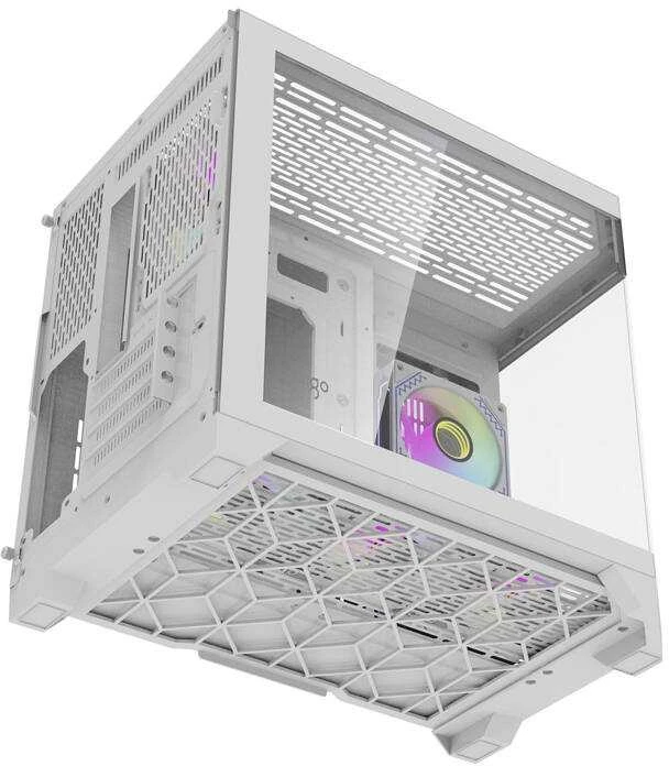Darkflash Darflash FT418 kompiuterio dėklas + 6 aRGB ventiliatoriai (balti)