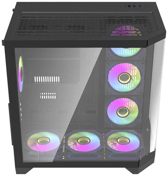 Darkflash Darflash FT418 PRO kompiuterio dėklas + 7 aRGB ventiliatoriai (juodi)