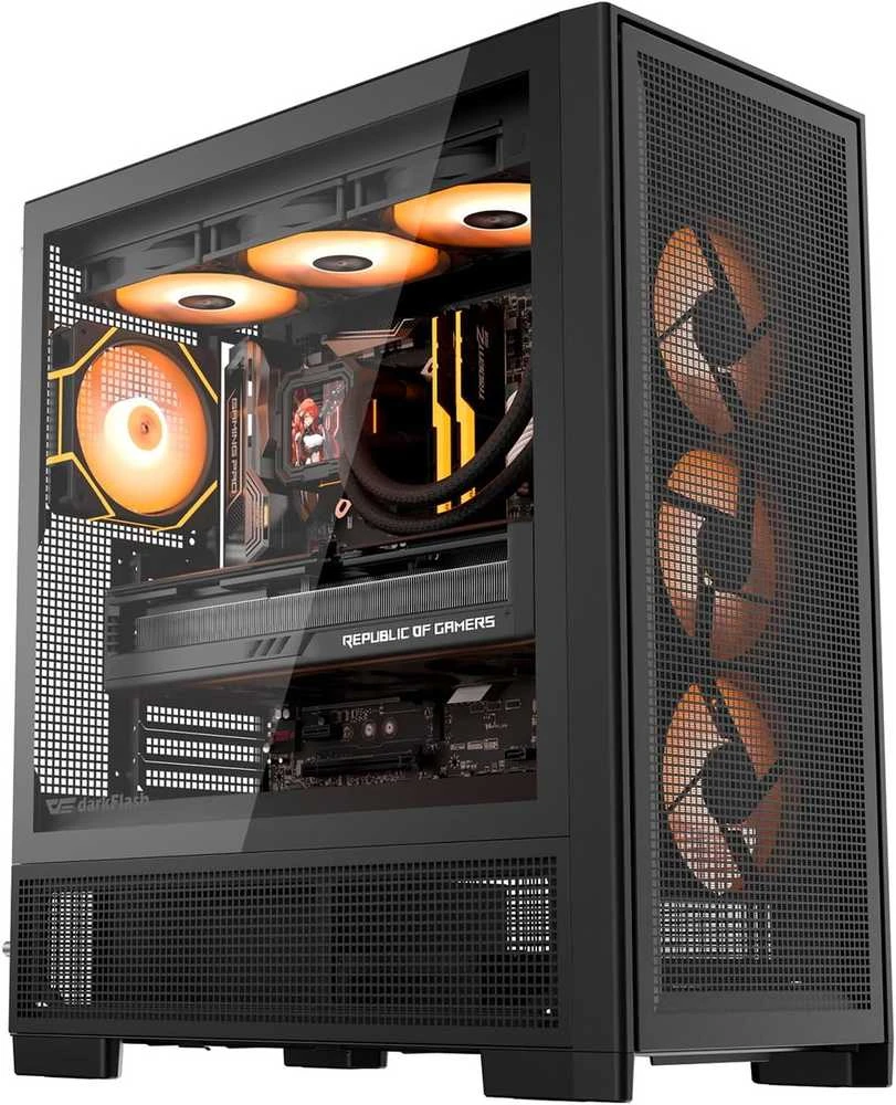 DarkFlash AIRNOVA computer case (juodas) + 3 fans