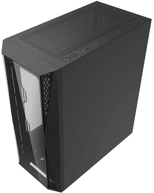 Darkflash DK352 Plus kompiuterio korpusas + 4 ventiliatoriai juodos spalvos