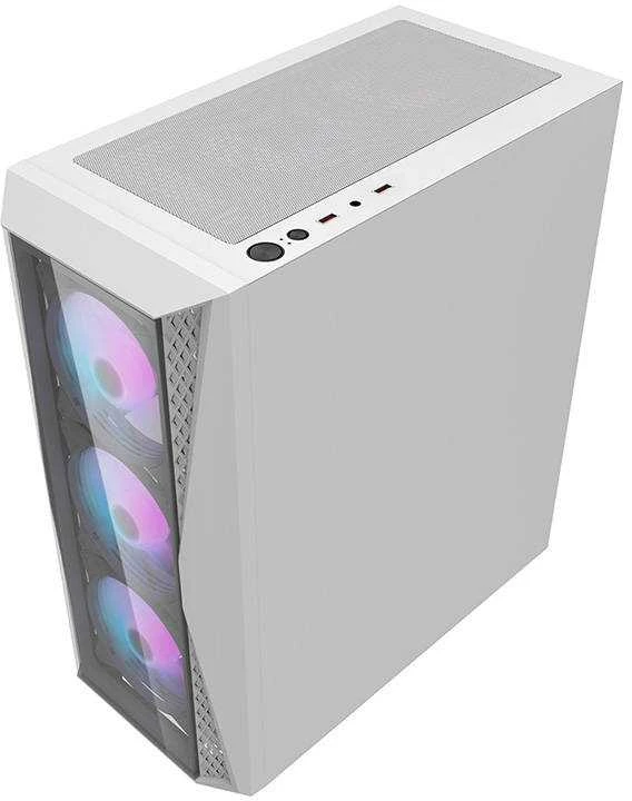 Kompiuterio dėklas Darkflash DK352 Plus su 4 ventiliatoriais (juodai baltas)